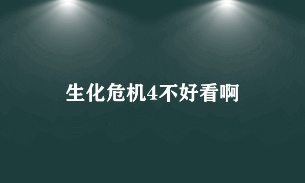 生化危机4不好看啊