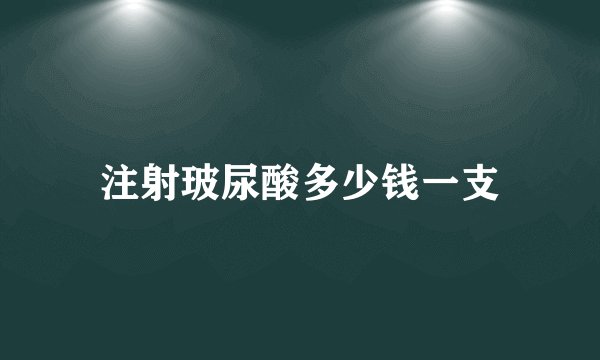 注射玻尿酸多少钱一支