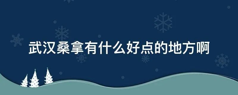 武汉桑拿有什么好点的地方啊