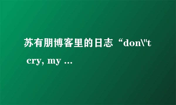 苏有朋博客里的日志“don\