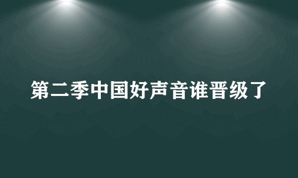 第二季中国好声音谁晋级了