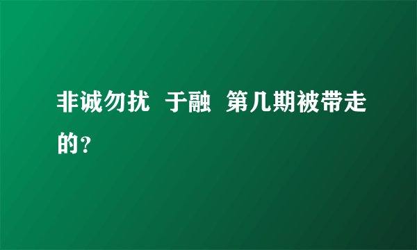 非诚勿扰  于融  第几期被带走的？