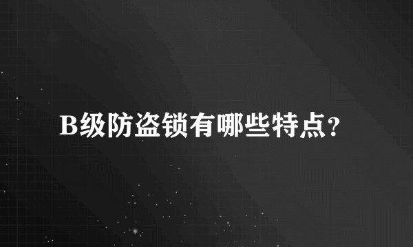 B级防盗锁有哪些特点？