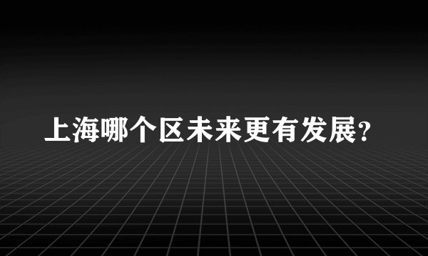 上海哪个区未来更有发展？