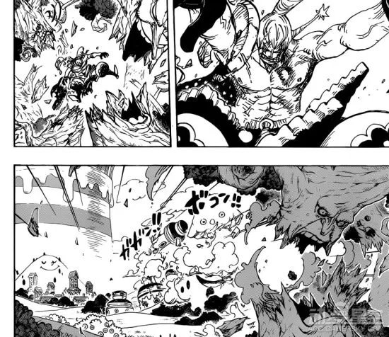 《海贼王》漫画843话“文斯莫克·山治”图解：山治和路飞开战