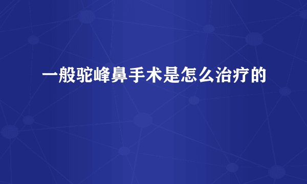 一般驼峰鼻手术是怎么治疗的