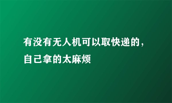有没有无人机可以取快递的，自己拿的太麻烦