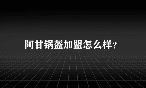 阿甘锅盔加盟怎么样？