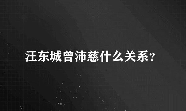 汪东城曾沛慈什么关系？