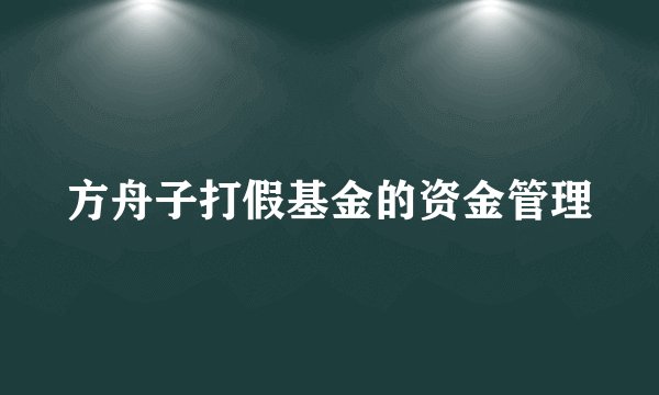 方舟子打假基金的资金管理