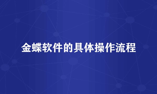 金蝶软件的具体操作流程