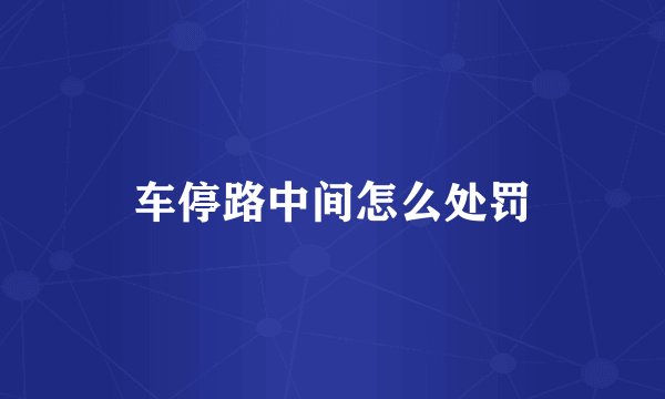 车停路中间怎么处罚