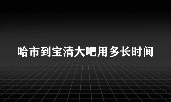 哈市到宝清大吧用多长时间