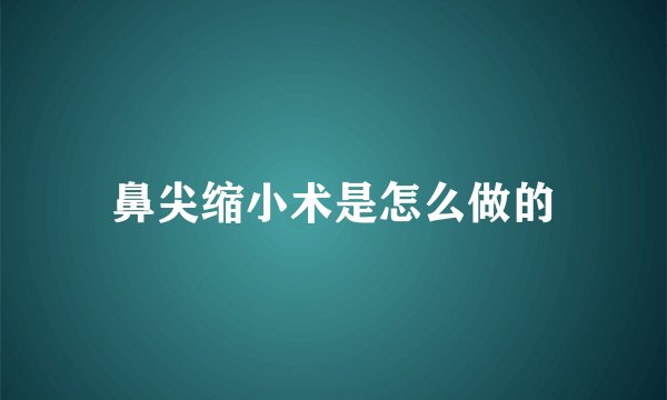 鼻尖缩小术是怎么做的