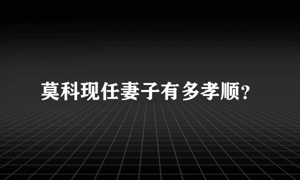 莫科现任妻子有多孝顺?