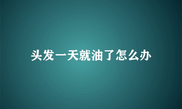头发一天就油了怎么办