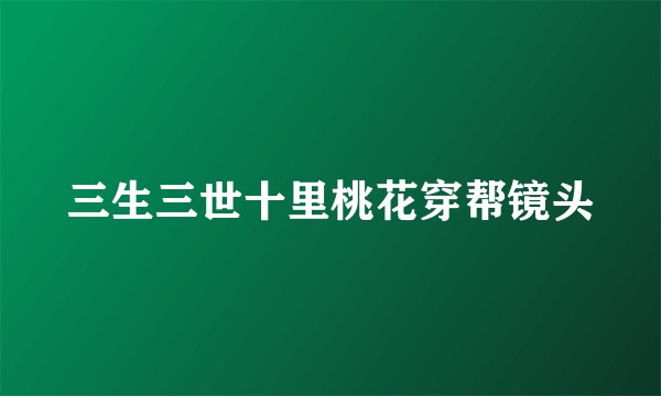 三生三世十里桃花穿帮镜头