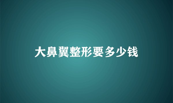 大鼻翼整形要多少钱