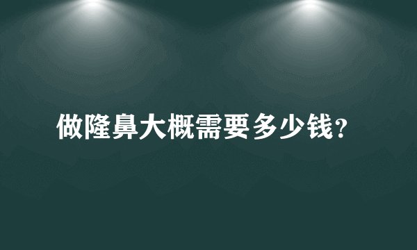 做隆鼻大概需要多少钱?