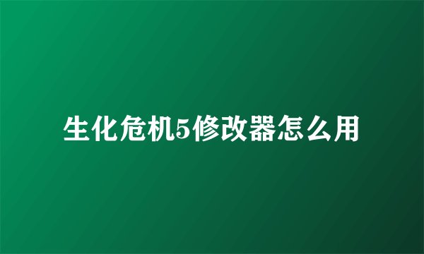 生化危机5修改器怎么用