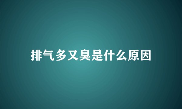 排气多又臭是什么原因