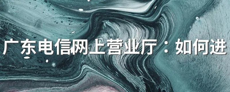 广东电信网上营业厅：如何进行自助办理？