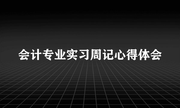 会计专业实习周记心得体会