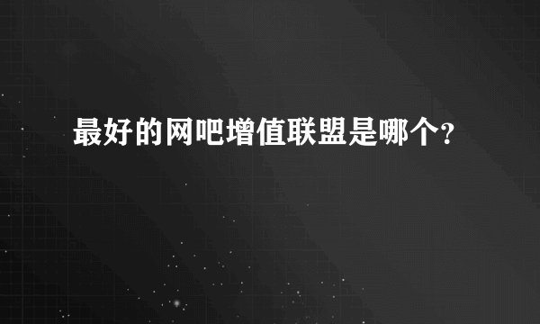 最好的网吧增值联盟是哪个？
