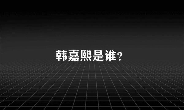 韩嘉熙是谁?