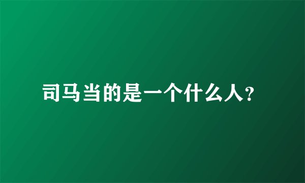 司马当的是一个什么人？