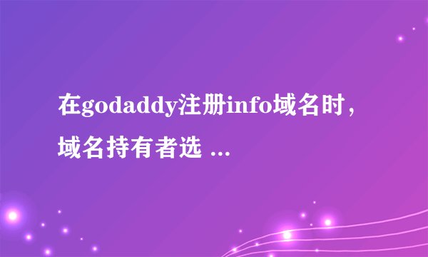 在godaddy注册info域名时，域名持有者选 公司好 还是