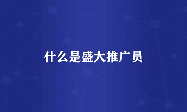什么是盛大推广员