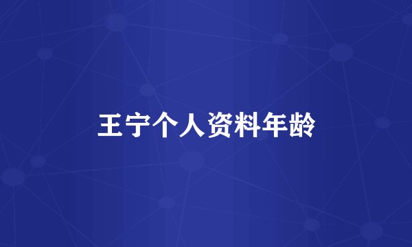 王宁个人资料年龄