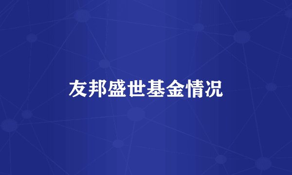 友邦盛世基金情况