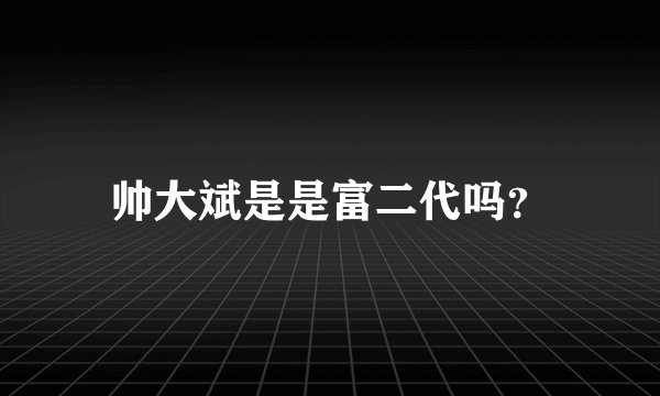 帅大斌是是富二代吗？