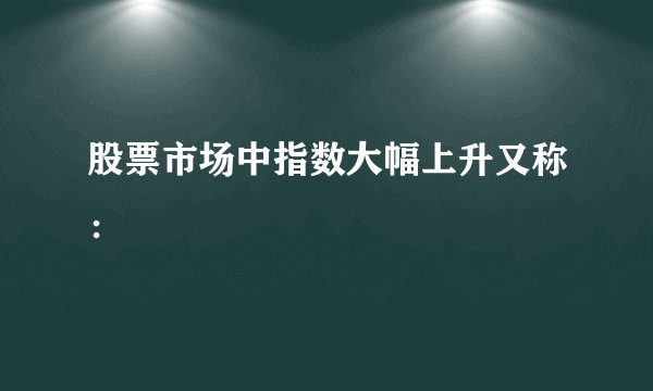 股票市场中指数大幅上升又称：