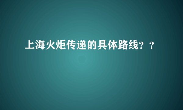 上海火炬传递的具体路线？？