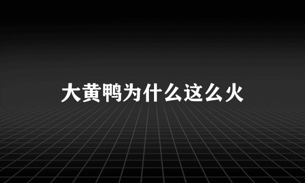 大黄鸭为什么这么火