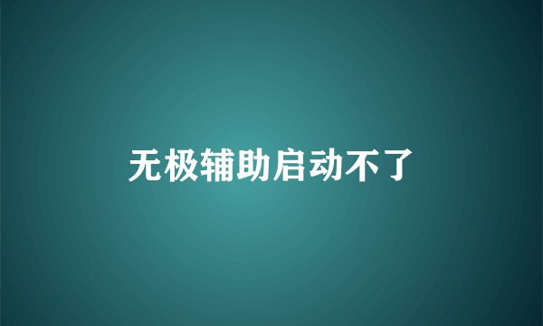 无极辅助启动不了