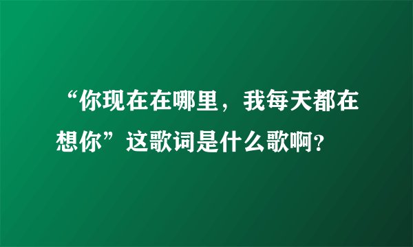 “你现在在哪里，我每天都在想你”这歌词是什么歌啊？