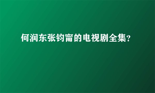 何润东张钧甯的电视剧全集？