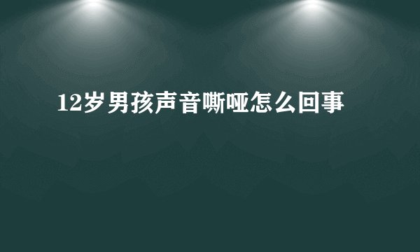 12岁男孩声音嘶哑怎么回事