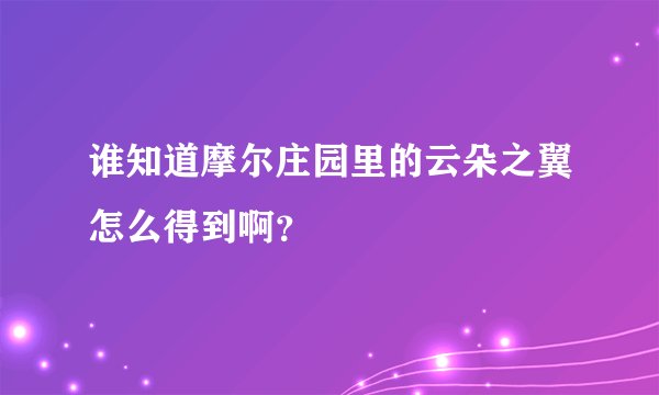 谁知道摩尔庄园里的云朵之翼怎么得到啊？