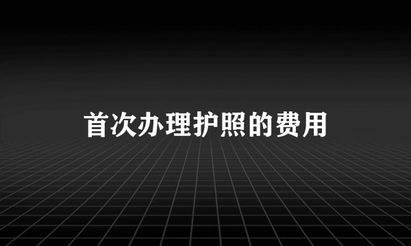首次办理护照的费用