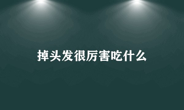 掉头发很厉害吃什么