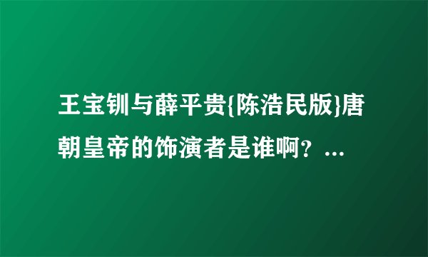 王宝钏与薛平贵{陈浩民版}唐朝皇帝的饰演者是谁啊？我怎么觉得也是陈浩民？