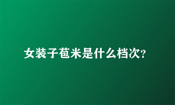 女装子苞米是什么档次？