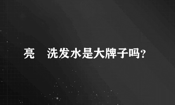 亮莊洗发水是大牌子吗？