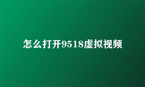 怎么打开9518虚拟视频