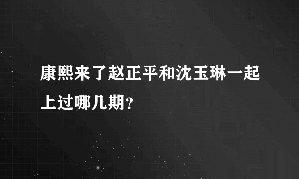 康熙来了赵正平和沈玉琳一起上过哪几期?